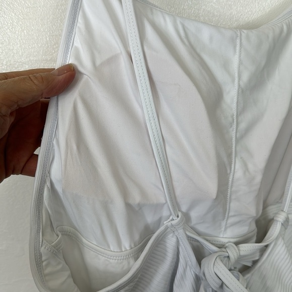 Andie Swim Women's XL The Paloma Rib 1pc Swim Suit White NWT Cheeky Padded - Picture 6 of 9